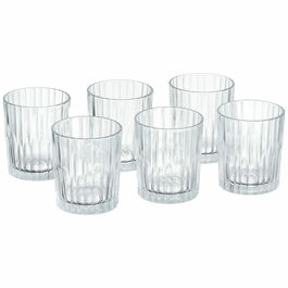 Duralex Set 6 Vasos Transparente Manhattan, 22 cl (8.3 cm de diámetro x 8.5 cm de altura), 7.3 cm de base (12 Cajas)
