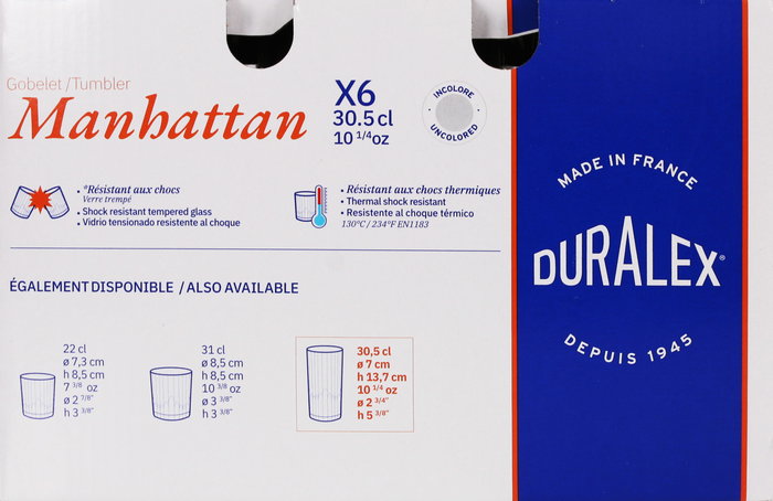 Duralex Set 6 Vasos Manhattan Transparente 30.5 cl (8 Cajas)