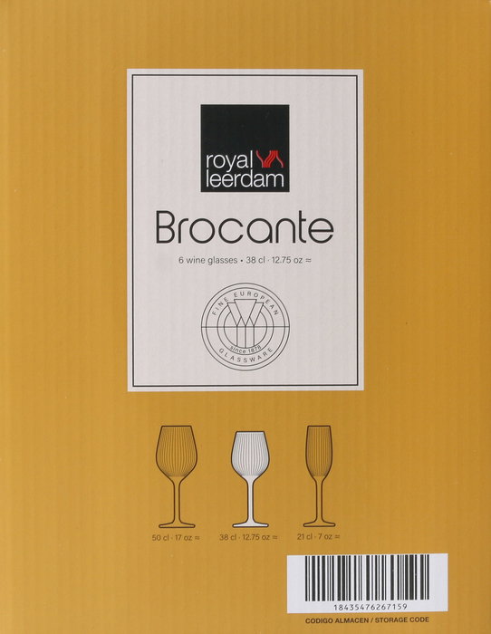Royal Leerdam Set 6 Copas Vino 38 cl "Brocante"