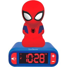 Lexibook Despertador Digital 3D Spider-Man Marvel con Luz Nocturna y Sonidos