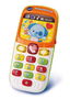 VTech Pequephone - Teléfono bilingüe español/inglés para bebés de 12-36 meses con luces, sonidos, 8 melodías y 2 canciones, 14.8x10.6x7.5 cm