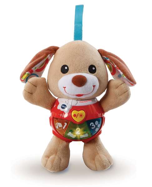 VTECH Pequeperrito Peluche Interactivo con Luces y Sonidos, Incluye Actividades, 19x17x9 cm, Español