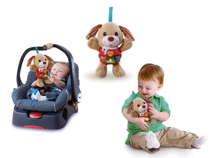 VTECH Pequeperrito Peluche Interactivo con Luces y Sonidos, Incluye Actividades, 19x17x9 cm, Español