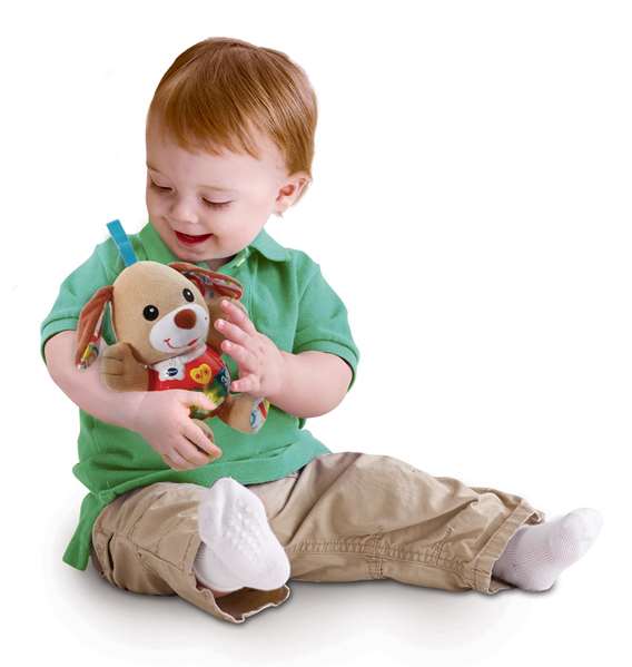 VTECH Pequeperrito Peluche Interactivo con Luces y Sonidos, Incluye Actividades, 19x17x9 cm, Español