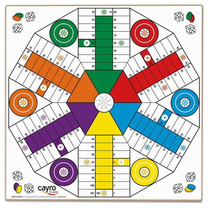 Cayro Tablero Parchís de Madera para 4 y 6 Jugadores (40x40 cm) Cayro Tablero Parchís de Madera para 4 y 6 Jugadores (40x40 cm)