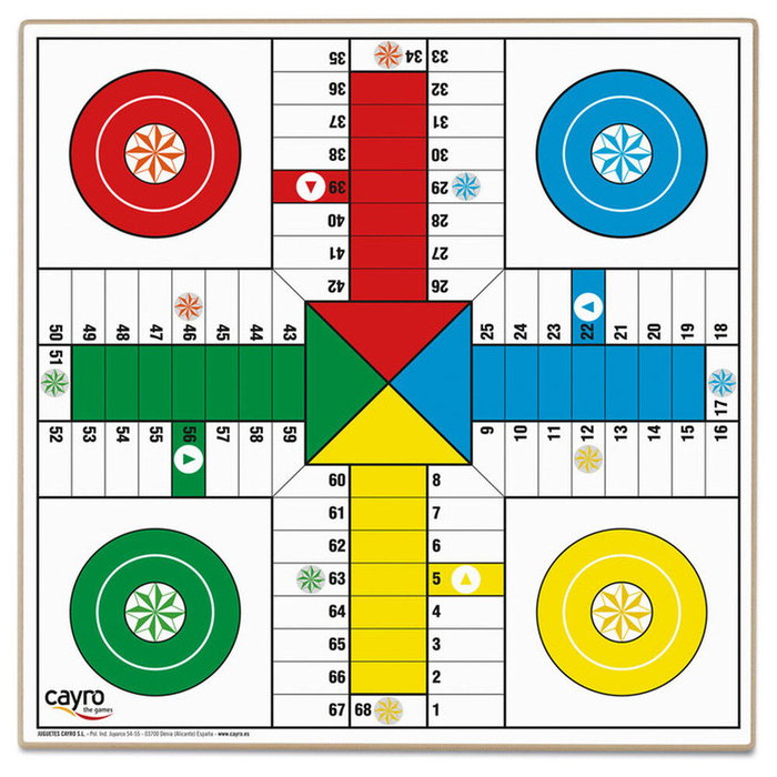 Cayro Tablero Parchís de Madera para 4 y 6 Jugadores (40x40 cm) Cayro Tablero Parchís de Madera para 4 y 6 Jugadores (40x40 cm)
