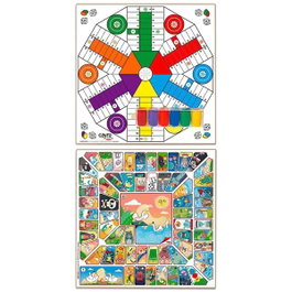 Cayro Tablero Parchis 6 jugadores y Oca de madera con accesorios