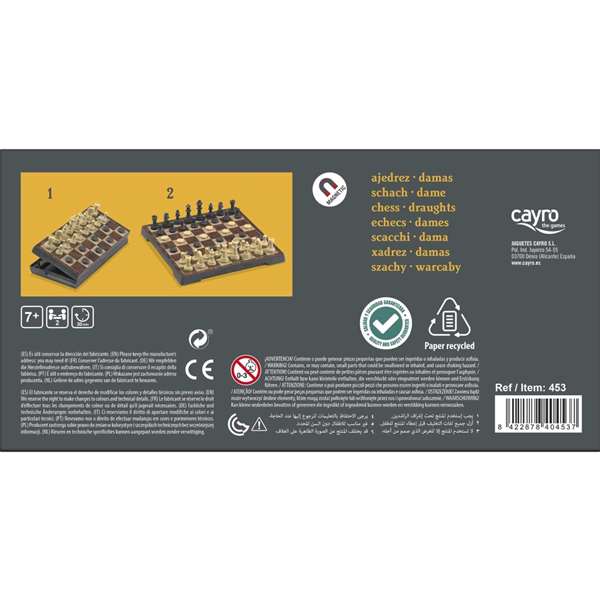 Cayro Juego Ajedrez y Damas Magnético 24x24 cm
