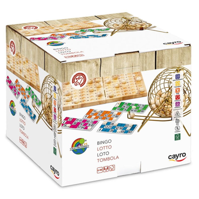 Cayro Bingo Deluxe de madera y metal con cartones