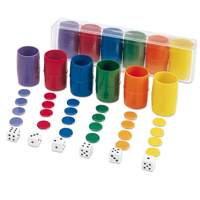 Cayro Accesorios de Parchis para 6 jugadores con caja de plástico Cayro Accesorios de Parchis para 6 jugadores con caja de plástico