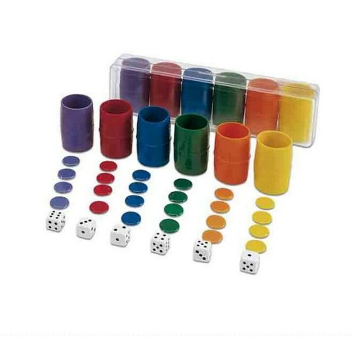 Cayro Accesorios de Parchis para 6 jugadores con caja de plástico Cayro Accesorios de Parchis para 6 jugadores con caja de plástico