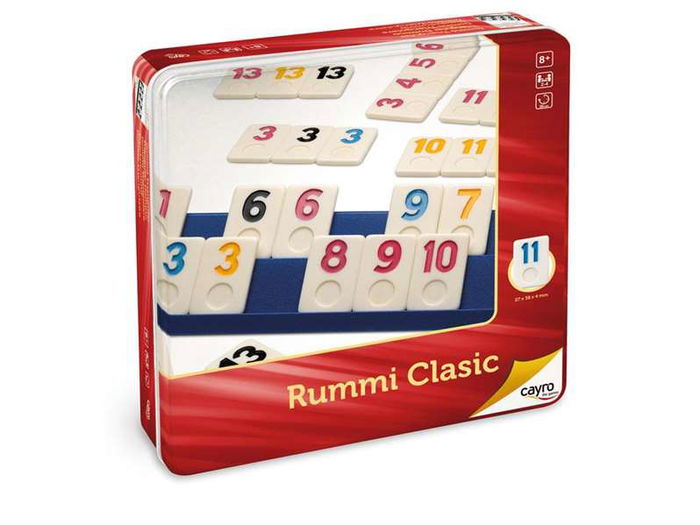 Cayro Juego de mesa Rummi Classic en caja de metal 27x27x5.7 cm, para 2 jugadores, multilingüe (español, inglés, francés)