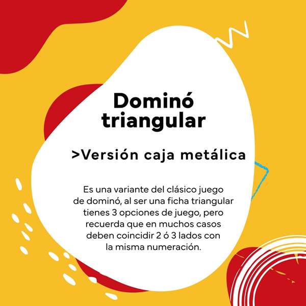 Cayro Juego de Dominó Triangular en Caja de Metal 27 x 27 x 5.7 cm - 56 Fichas y 4 Soportes de Plástico - Para 2 Jugadores (8+ Años)