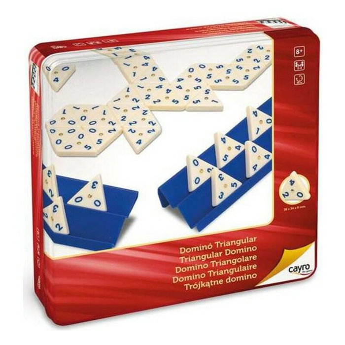 Cayro Juego de Dominó Triangular en caja de metal