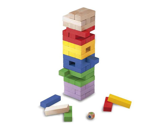 Cayro Juego block a block colores de madera 8x30x8 cm