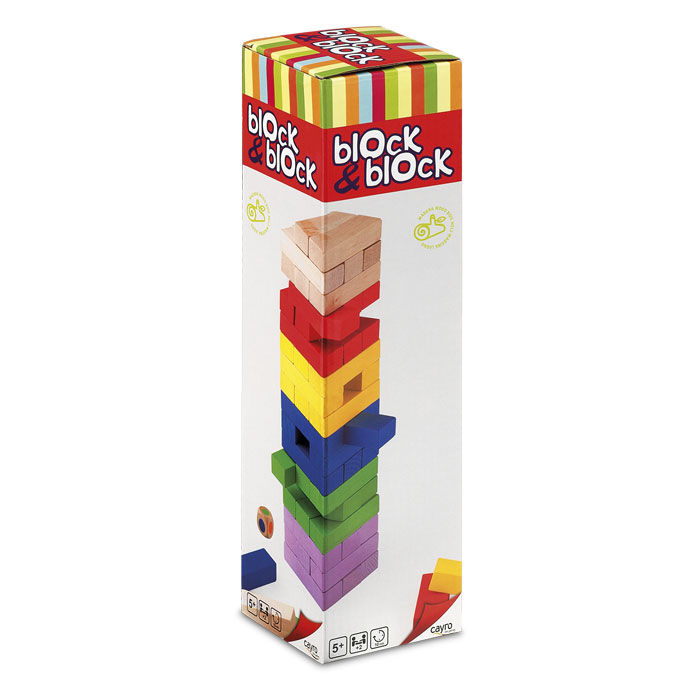 Cayro Juego Block a Block Colores de Madera 54pz