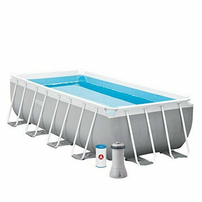 Intex Piscina Rectangular Prism Frame 400 x 200 x 100 cm con Depuradora y Escalera Intex Piscina Rectangular Prism Frame 400 x 200 x 100 cm con Depuradora y Escalera