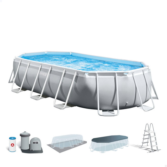 Intex Piscina Ovalada Desmontable Prism Frame con Depuradora y Accesorios Intex Piscina Ovalada Desmontable Prism Frame con Depuradora y Accesorios