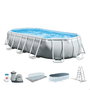 Intex Piscina Ovalada Desmontable Prism Frame 503x274x122 cm con Depuradora, Escalera, Cobertor y Tapiz (13365 Litros)