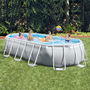 Intex Piscina Ovalada Desmontable Prism Frame 503x274x122 cm con Depuradora, Escalera, Cobertor y Tapiz (13365 Litros)