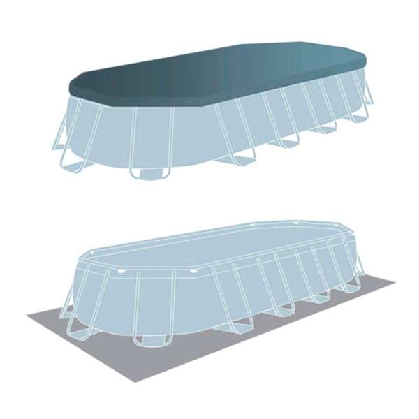 Intex Piscina Ovalada Desmontable Prism Frame 503x274x122 cm con Depuradora, Escalera, Cobertor y Tapiz (13365 Litros)