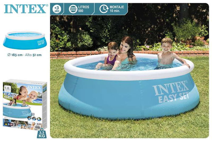 Intex Piscina Hinchable Easy Set Redonda 183x51 cm Capacidad 886 Litros +3 Años