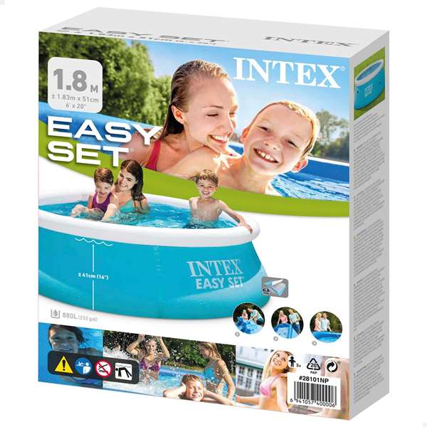 Intex Piscina Hinchable Easy Set Redonda 183x51 cm Capacidad 886 Litros +3 Años