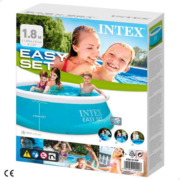 Intex Piscina Hinchable Easy Set Redonda 183x51 cm Capacidad 886 Litros +3 Años