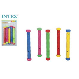 Intex Juego Piscina Palos 55504 para Agua, Material Flexible, Colores Vivos, Fácil Búsqueda Buceo +6 Años