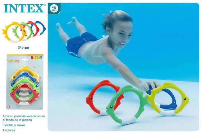 Intex Juegos Acuatico Fun Peces Aros Blister 4 Piezas Edad Mínima 36 Meses