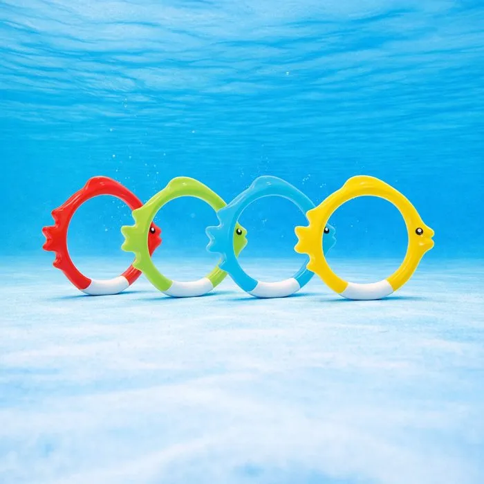 Intex Juego de Anillos de Buceo Peces Subacuáticos - 4 Colores Intex Juego de Anillos de Buceo Peces Subacuáticos - 4 Colores