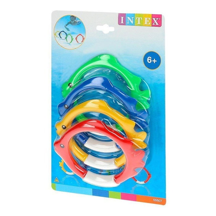 Intex Juego de Anillos de Buceo Peces Subacuáticos - 4 Colores Intex Juego de Anillos de Buceo Peces Subacuáticos - 4 Colores