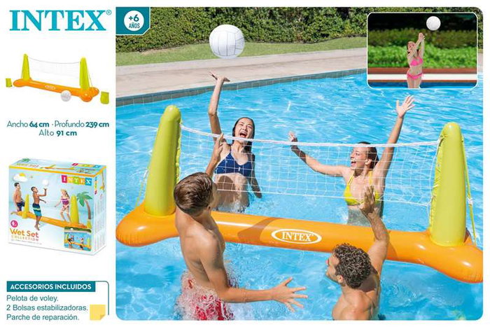 Intex Juego Hinchable Voley Piscina con Pelota 239x64x91 cm (+ 6 Años)