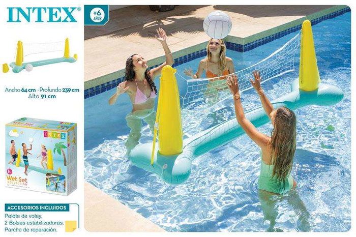 Intex Juego Hinchable Voley Piscina con Pelota 239x64x91 cm (+ 6 Años)