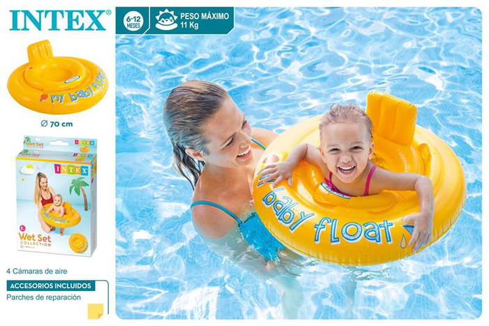 Intex Boya Hinchable Baby Float Briefs Piscina Bebé 70cm 6 Meses hasta 11 Kg 4 Cámaras de Aire