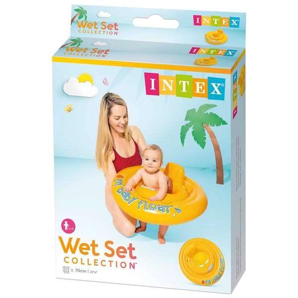 Intex Boya Hinchable Baby Float Briefs Piscina Bebé 70cm 6 Meses hasta 11 Kg 4 Cámaras de Aire