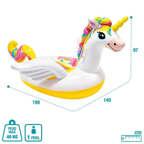 Intex Figura Hinchable Unicornio 198x140x97 cm (+ 3 Años)