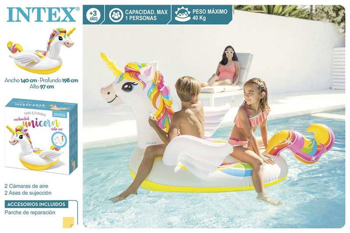Intex Figura Hinchable Unicornio 198x140x97 cm (+ 3 Años)