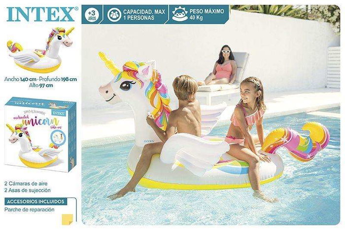 Intex Figura Hinchable Unicornio 198x140x97 cm (+ 3 Años)