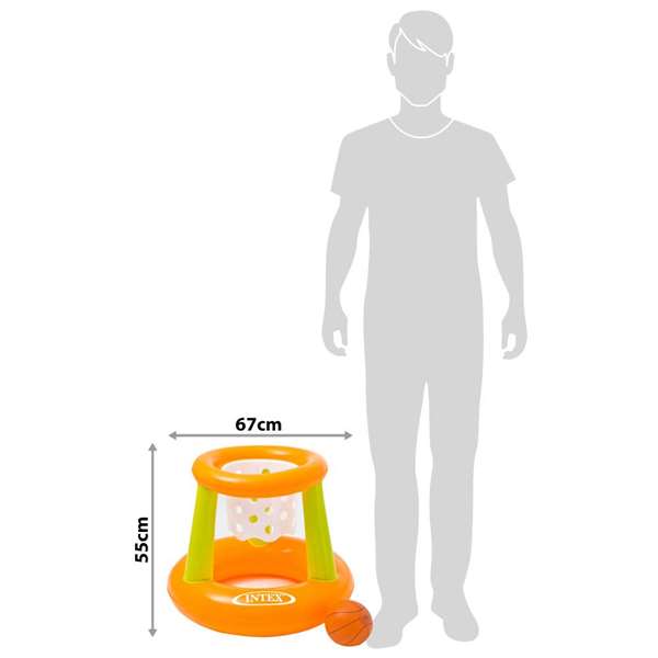 Intex Juego Hinchable Baloncesto 67x55 cm con Pelota para Niños a Partir de 3 Años Intex Juego Hinchable Baloncesto 67x55 cm con Pelota para Niños a Partir de 3 Años