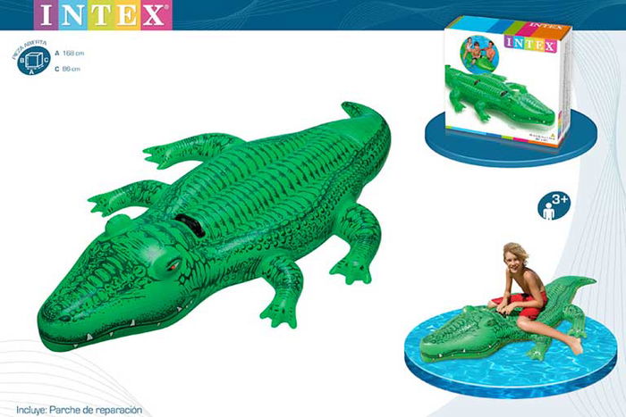 Intex Figura Hinchable Cocodrilo 168x86 cm (+ 3 años) Intex Figura Hinchable Cocodrilo 168x86 cm (+ 3 años)