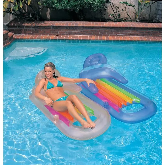 Intex Colchoneta Sillón para Bronceado 160x85 cm con Portavasos