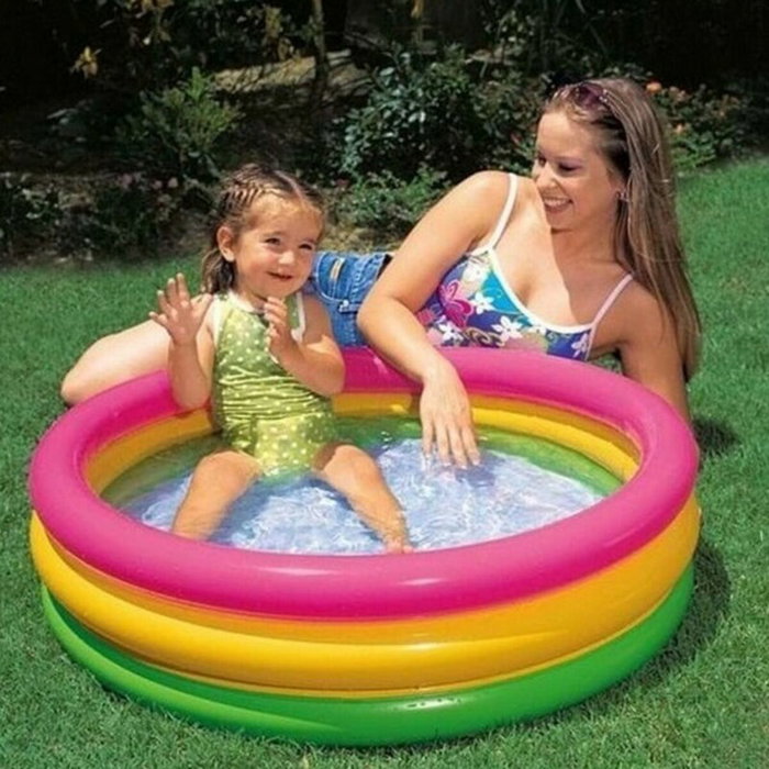 Intex Piscina Hinchable Sunset de 3 Aros con Suelo Hinchable
