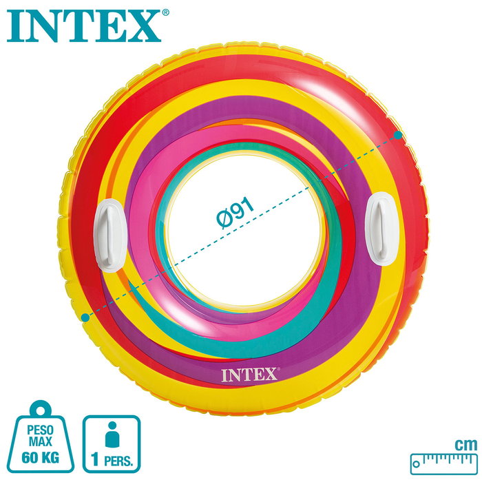 Intex Flotador rueda de colores 91 cm con asas - Modelos surtidos Intex Flotador rueda de colores 91 cm con asas - Modelos surtidos