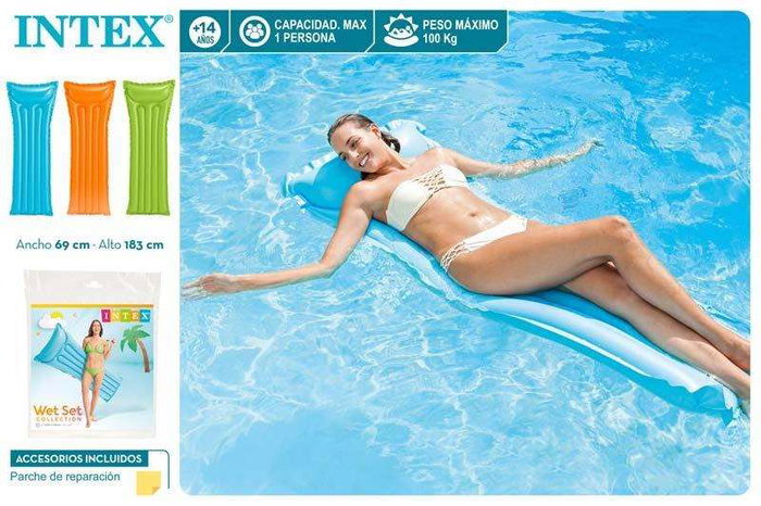 Intex Colchoneta 5 Tubos Colores Mate 183x69 cm - Modelos Surtidos