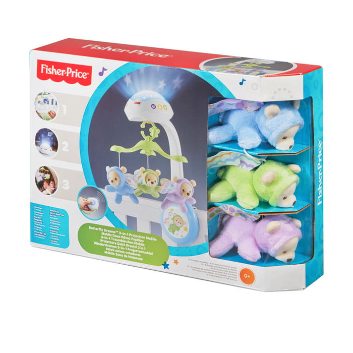 Fisher-Price Móvil Ositos Cdn41 Cuna con Luz, Música y Proyecciones Estrellas para Bebés +0 Meses