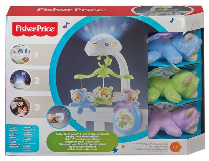 Fisher-Price Móvil Musical Ositos Voladores con Luz y Sonido para Bebés Fisher-Price Móvil Musical Ositos Voladores con Luz y Sonido para Bebés