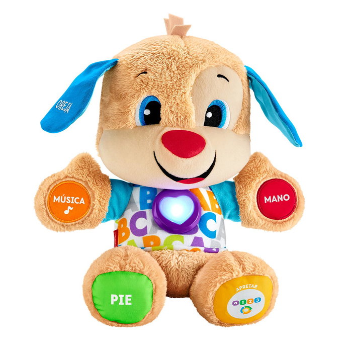 Fisher-Price Perrito Primeros Descubrimientos FPM53 Juguete Educativo Infantil +6 Meses Inglés Francés Alemán Portugués Español