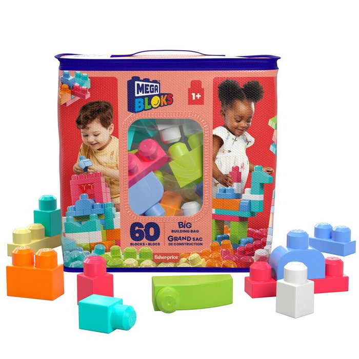 Mega Bloks Bolsa de Construcción de 60 Piezas Rosa