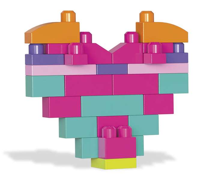 Mattel Bolsa Construccion Mega Blocks 60 Piezas Rosa